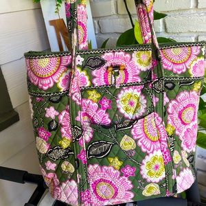 Green and Pink Vera Bradley Tote Bag
